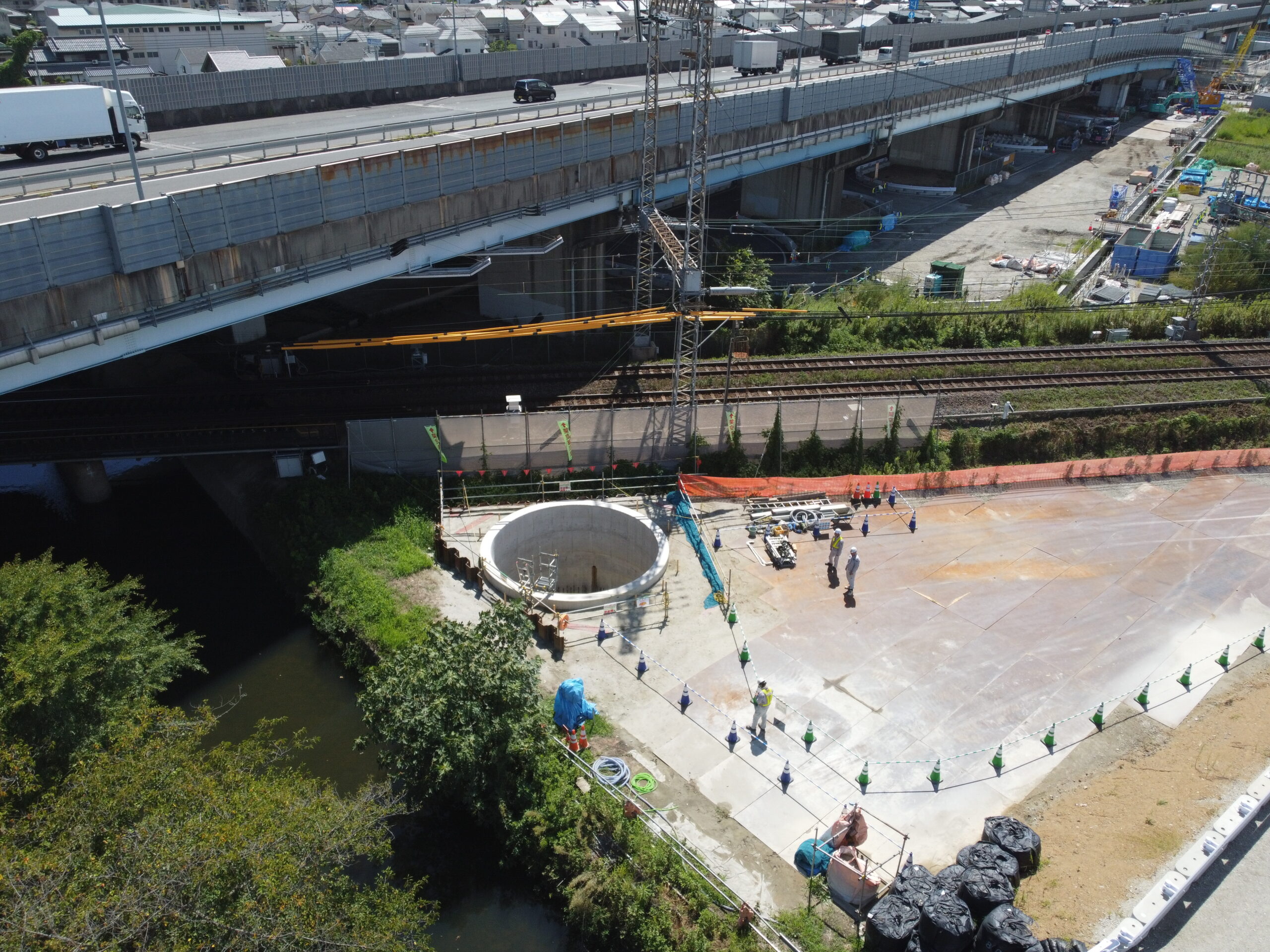 大和御所道路橿原高田ICランプ橋（AP20）下部工事